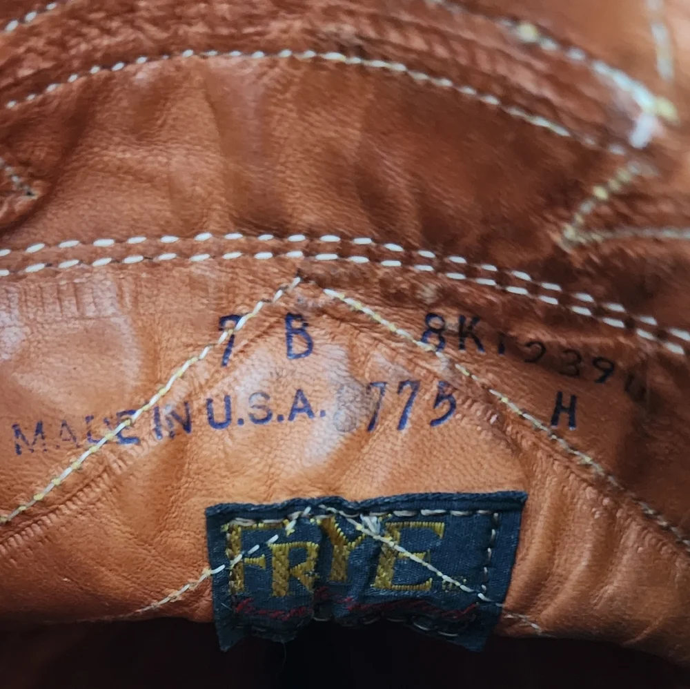 Frye Brown Knee High Leather Heeled Boots 7B - Picture 7 of 10